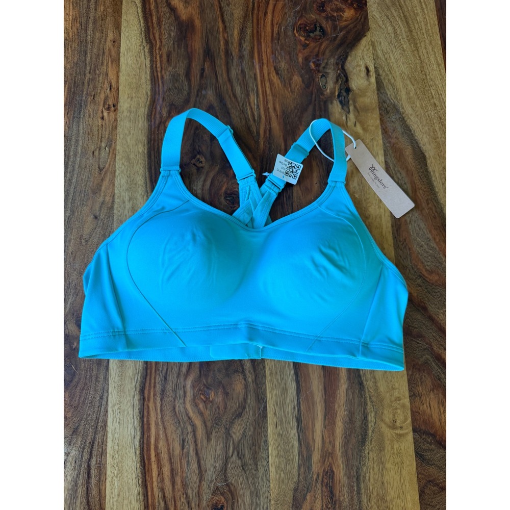 Wingslove Blue Green High Impact Sports Bra 38B Racerback 391767 HC NEW - Picture 11 of 11